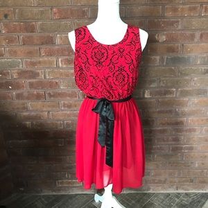 Doe & Rae Fit & Flare Dress Floral Detail